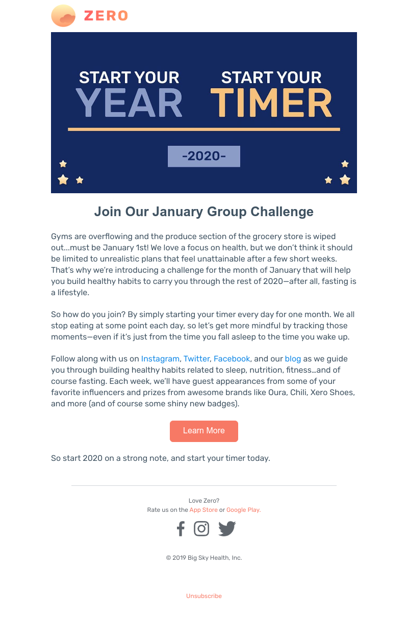 Zero - Join us for a January group challenge!