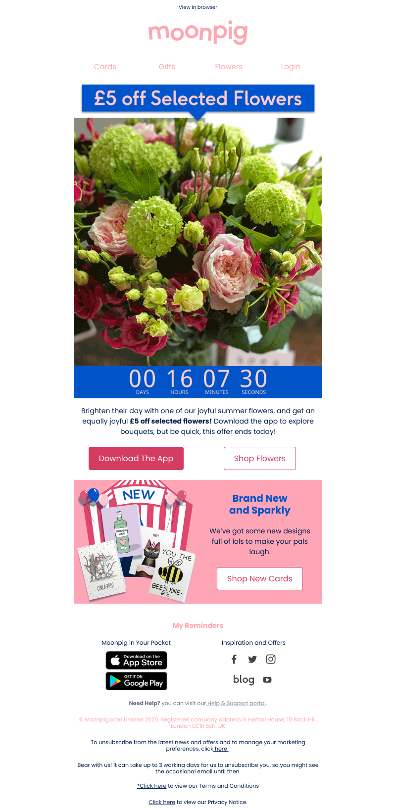 Moonpig - (guess what)...£5 off selected flowers! 🌸🎉