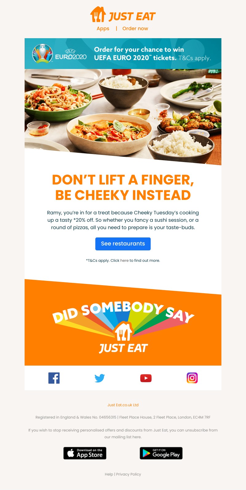 Just Eat - Smells like 20% off, Ramy