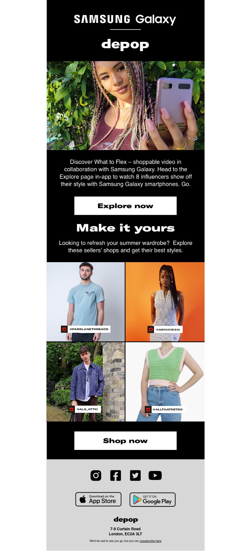 Depop - Shoppable video with Depop | Samsung Galaxy