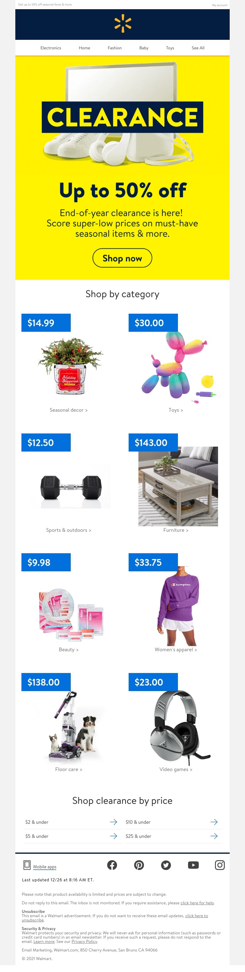 Walmart - 🙌 End-of-year clearance starts NOW!