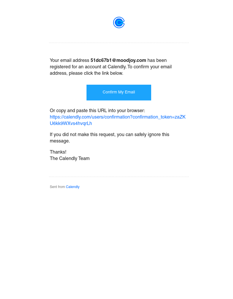 Calendly - Please confirm your Calendly email address