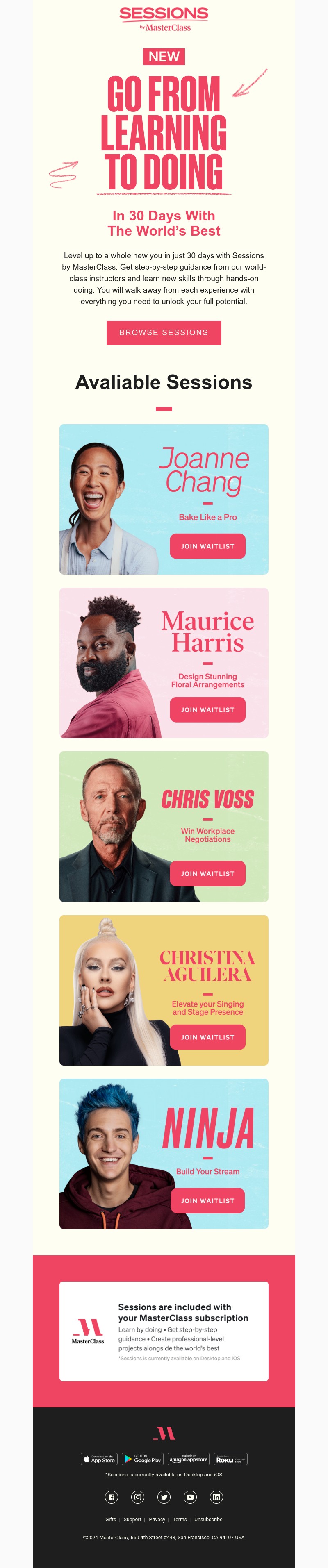  - Introducing Sessions by MasterClass