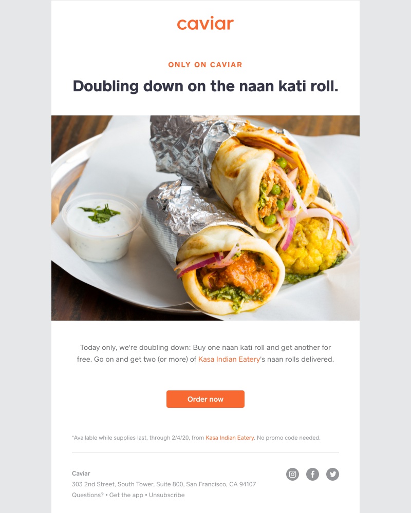  - 2-for-1 from Kasa Indian Eatery