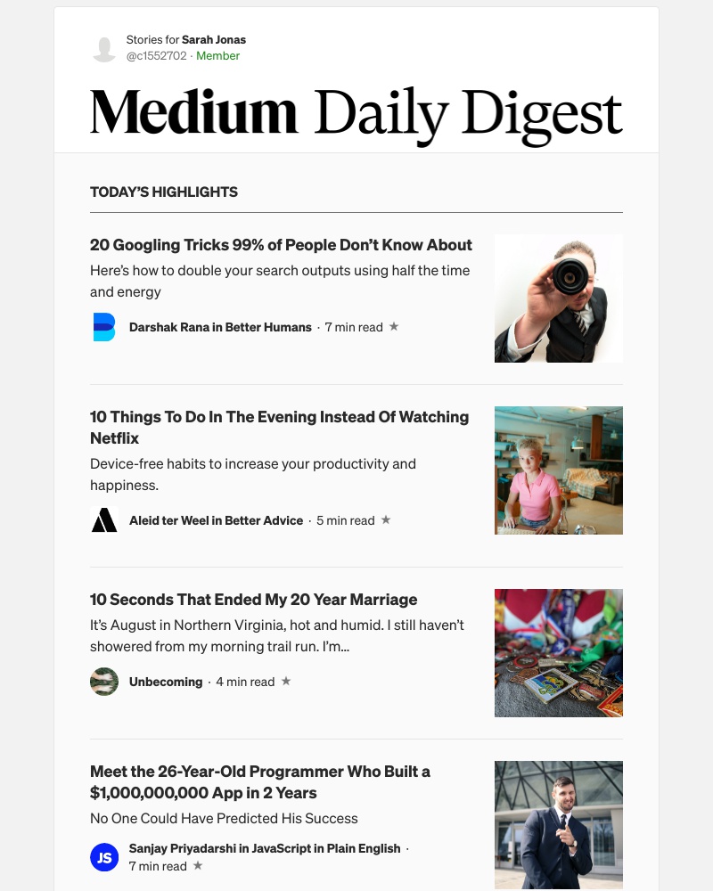 Medium - 20 Googling Tricks 99% of People Don’t Know About | Darshak Rana in Better Humans