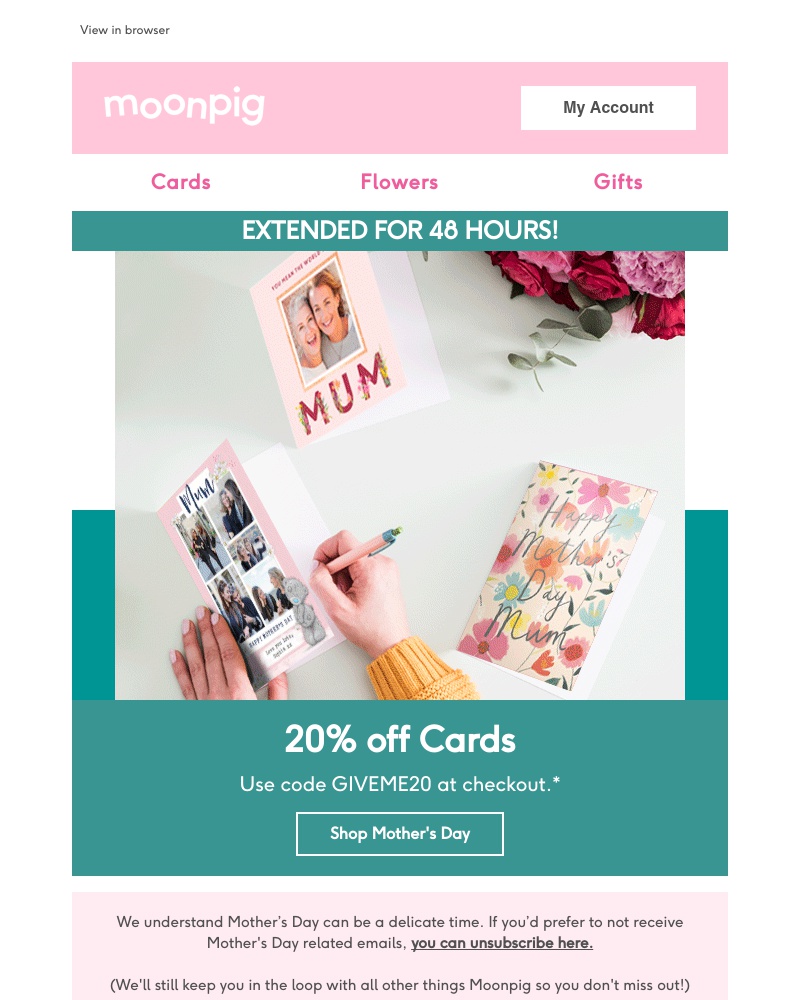 Moonpig - 20% off cards ALL WEEKEND!