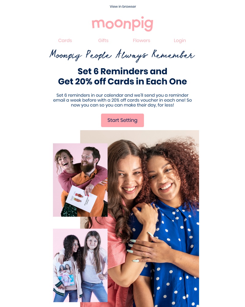 Moonpig - 20% off cards, you say? 🗓️