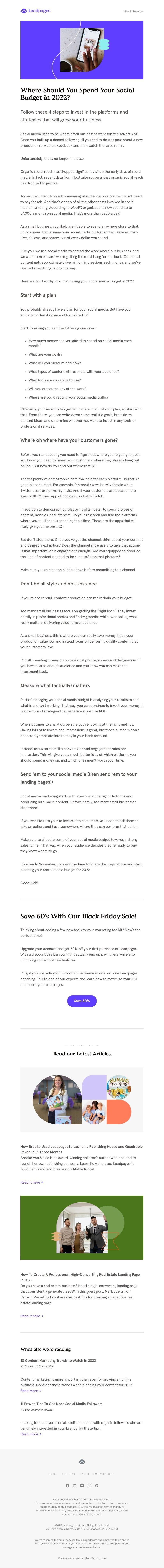 Leadpages - 5 tips to boost your social media ROI