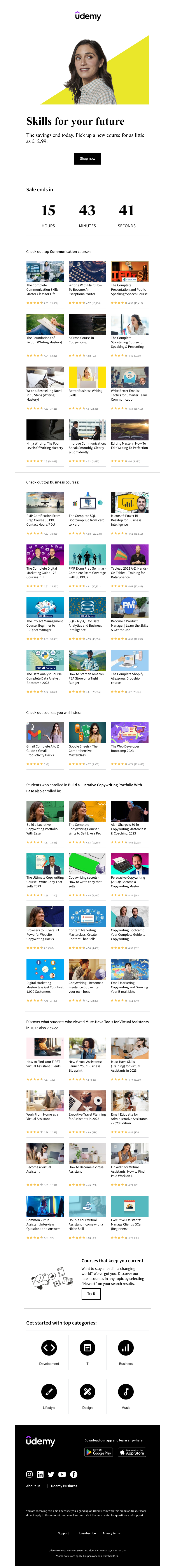 Udemy - Sale ends today! Buy now to save on skills that can help you thrive.