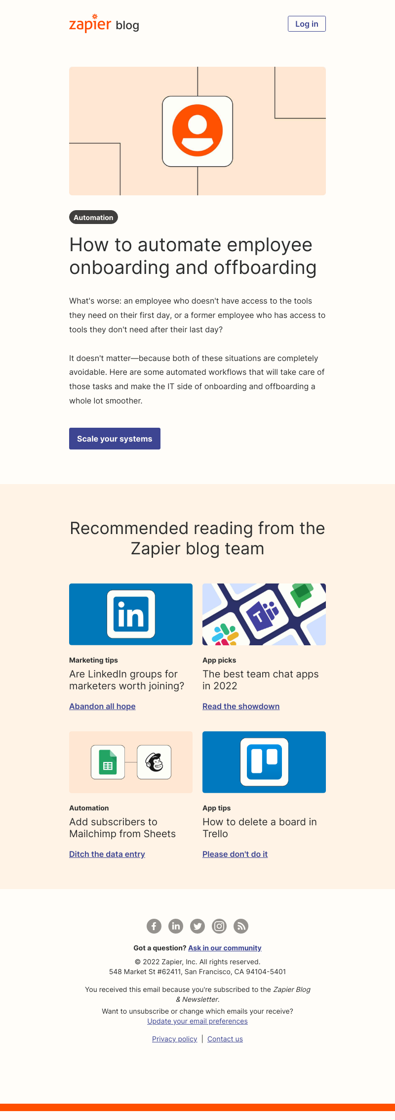 Zapier - Automate employee onboarding and offboarding