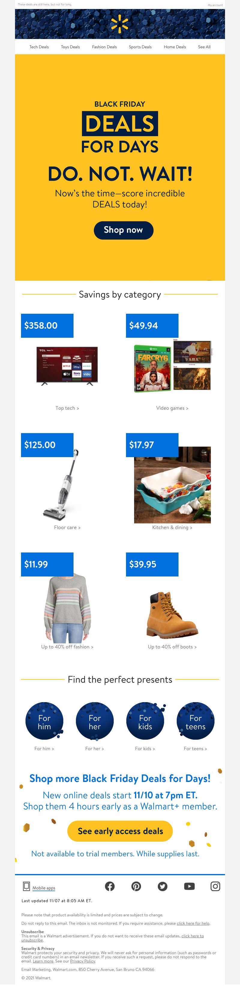 Walmart - The time for DEALS is NOW! ⏰ 💰 🙌