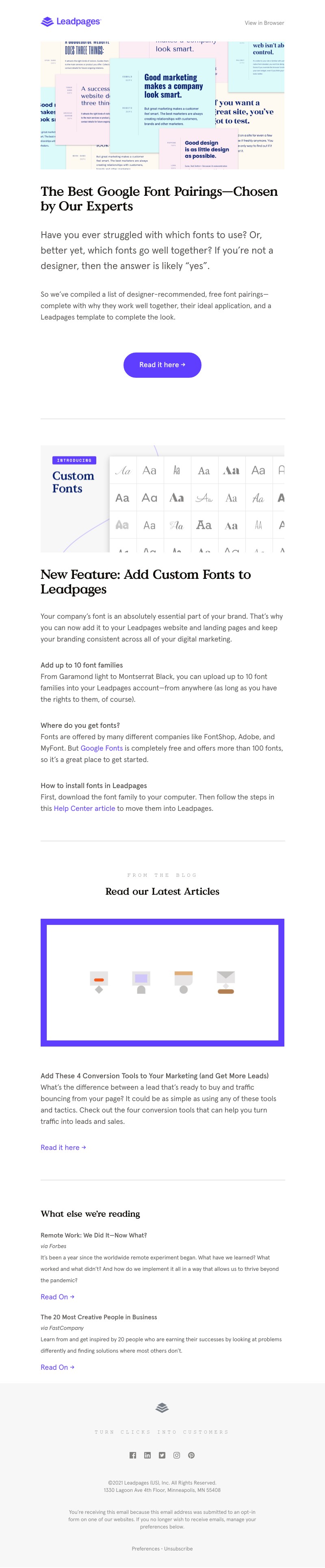 Leadpages - Friends don’t let friends use the wrong fonts. 