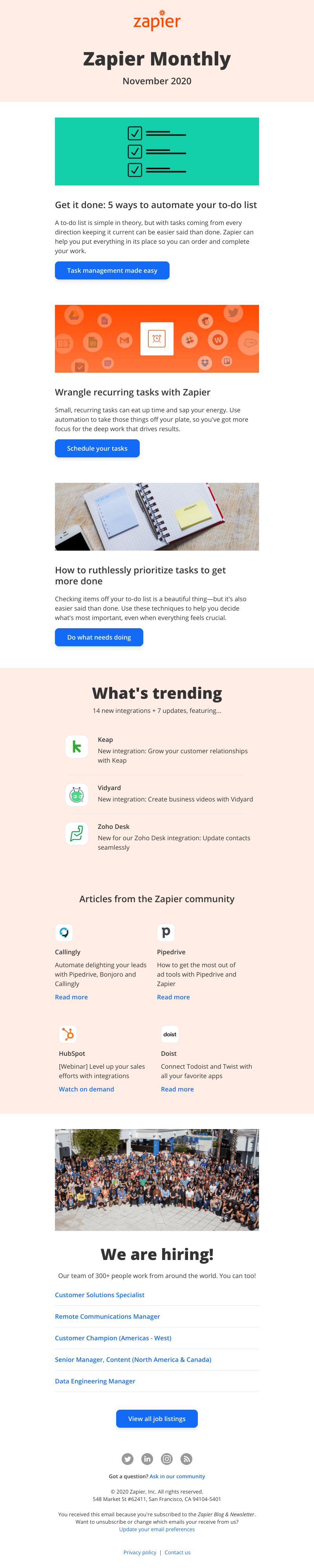 Zapier - New in November: Get your tasks under control with Zapier, 7 updates, and 14 new apps