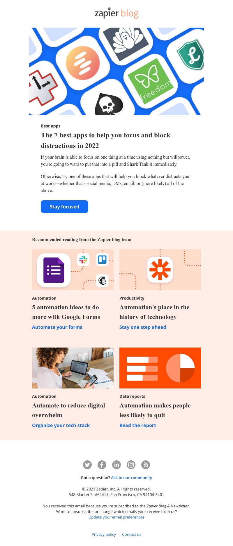 Zapier - Stay focused