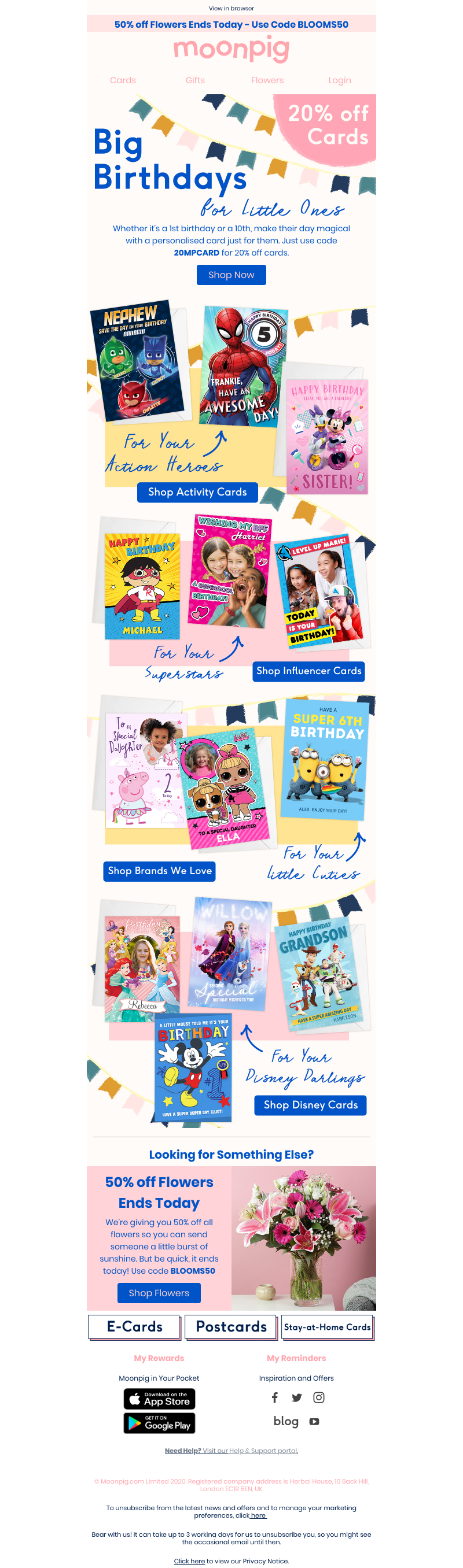 Moonpig - (guess what)...20% off cards! 🕺💫