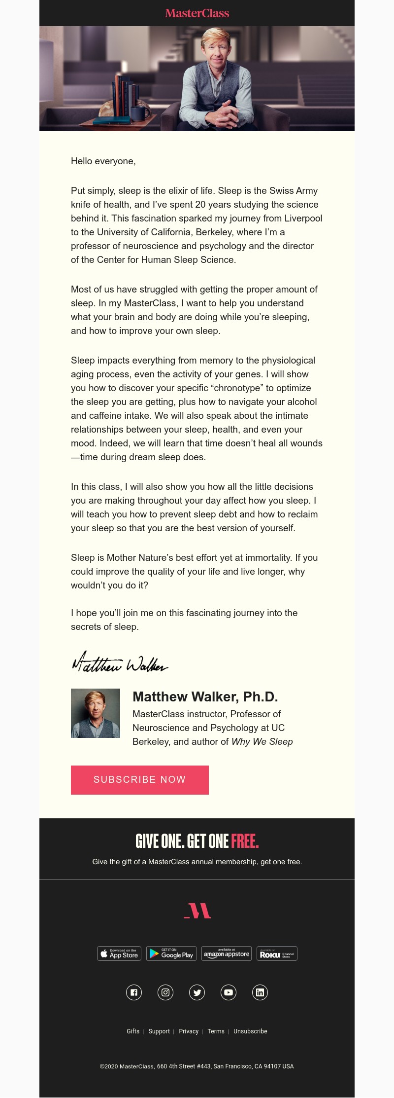  - My MasterClass on the science of better sleep is here