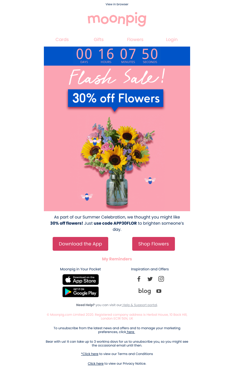 Moonpig - (A surprise) Fancy 30% off flowers? ☀️