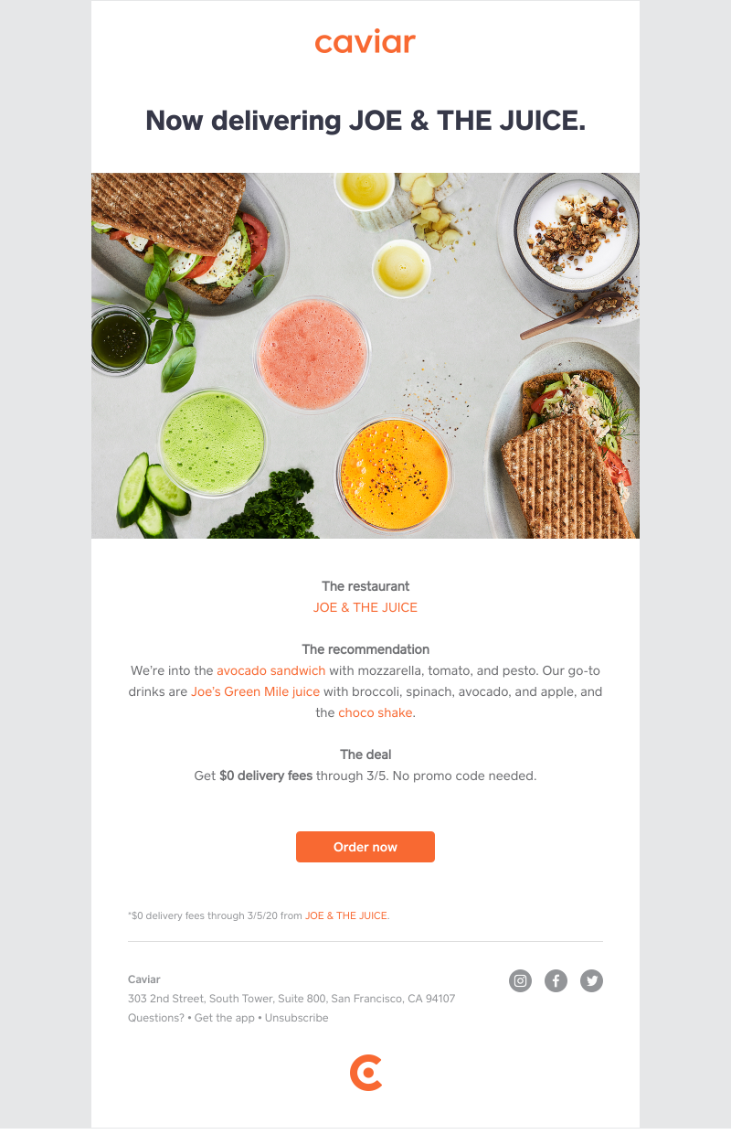  - JOE & THE JUICE is now on Caviar