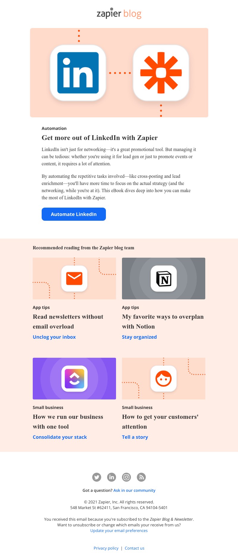 Zapier - Get more out of LinkedIn marketing