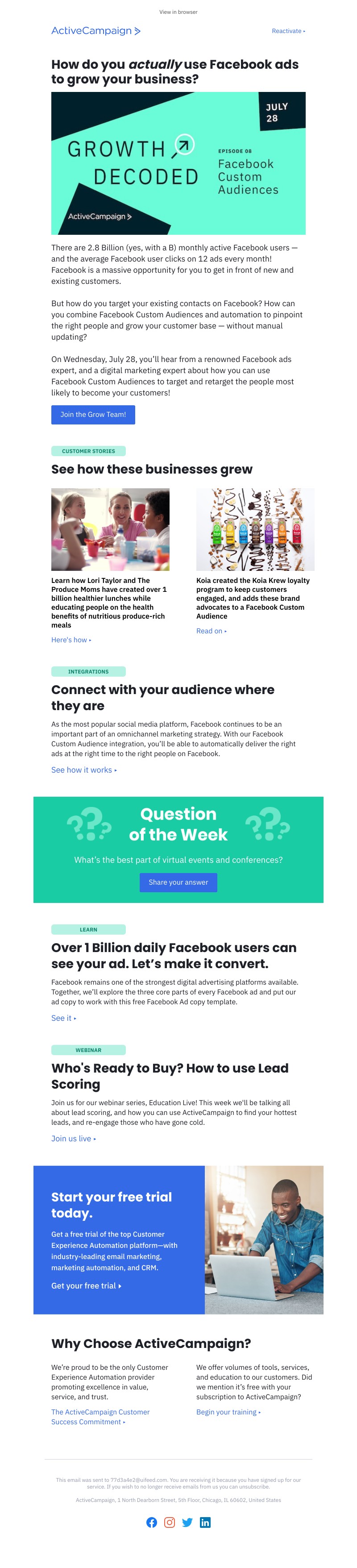  - Tackling Facebook ads with ActiveCampaign