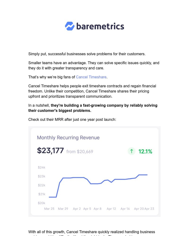 Baremetrics - $23,177 MRR in 1 year: How this family-owned business tackles a huge industry
