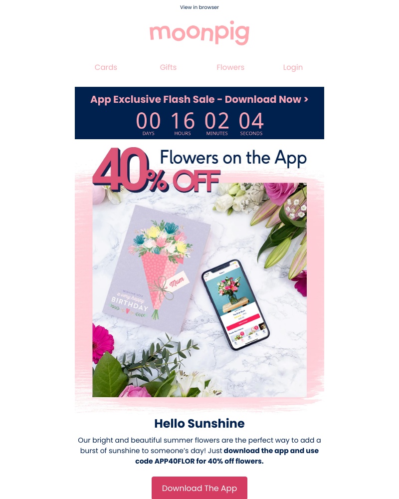 Moonpig - 🌼 24 HOUR FLOWER FLASH SALE 🌼