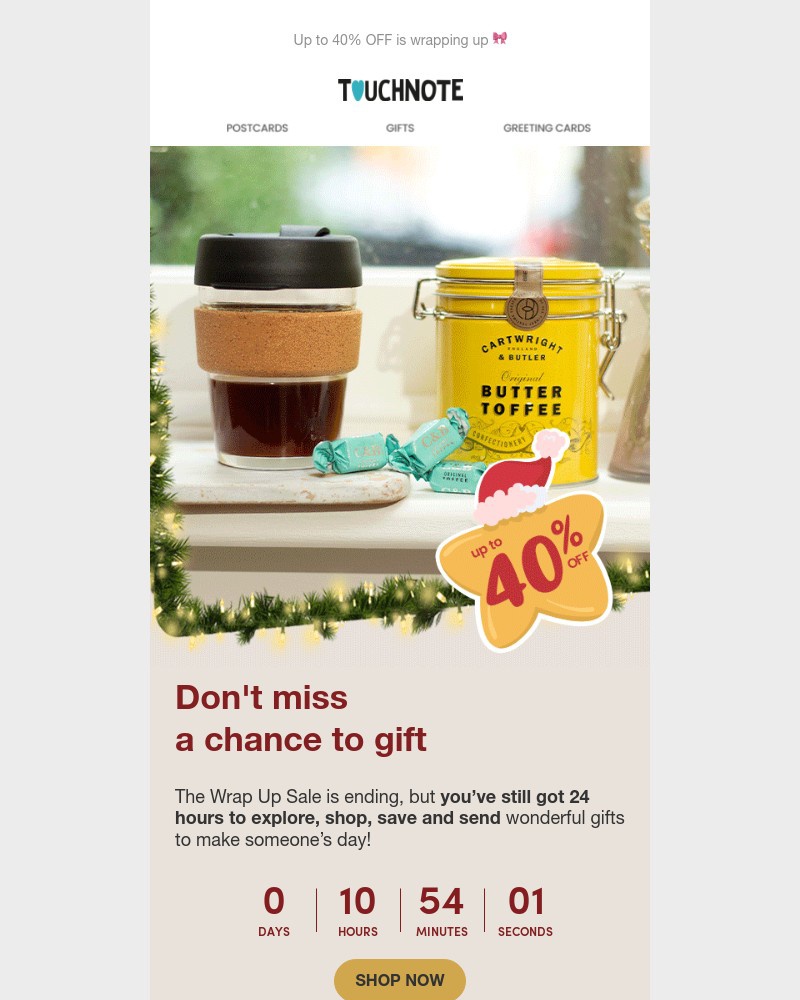 TouchNote - 24 HOURS of amazing gift savings 🤩
