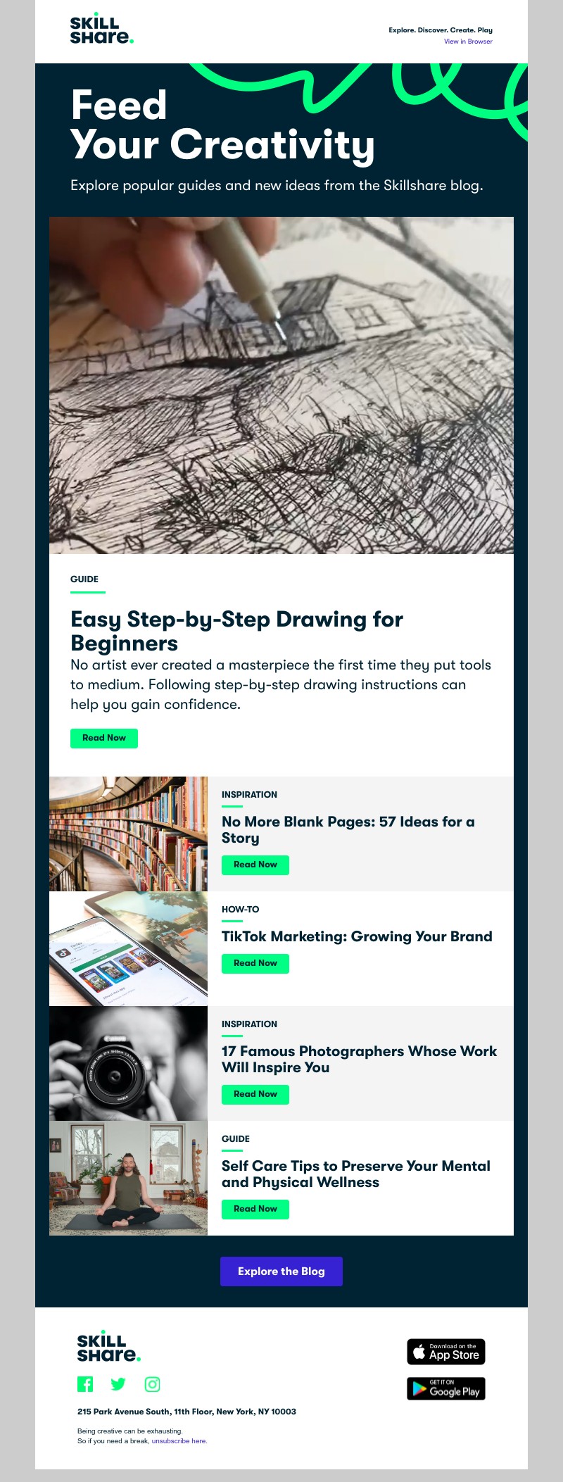 Skillshare - Trending on the Blog: Drawing Step-By-Step, How to Grow Your Brand, and More
