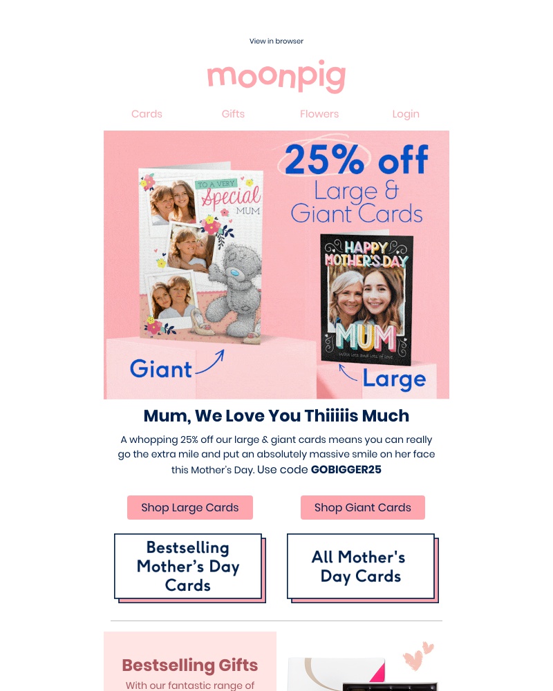Moonpig - 👀 25% off large & giant cards! 👀