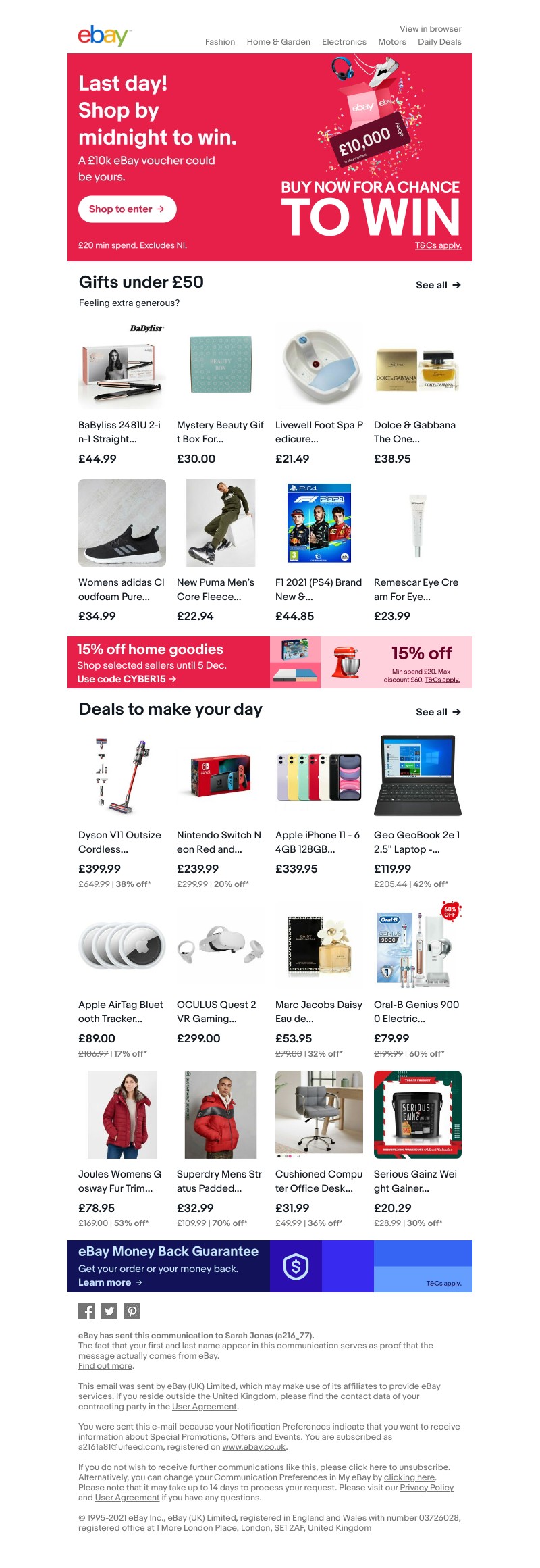 eBay - Last call! ⏰ Shop to win a £10k voucher to spend on eBay. 💰
