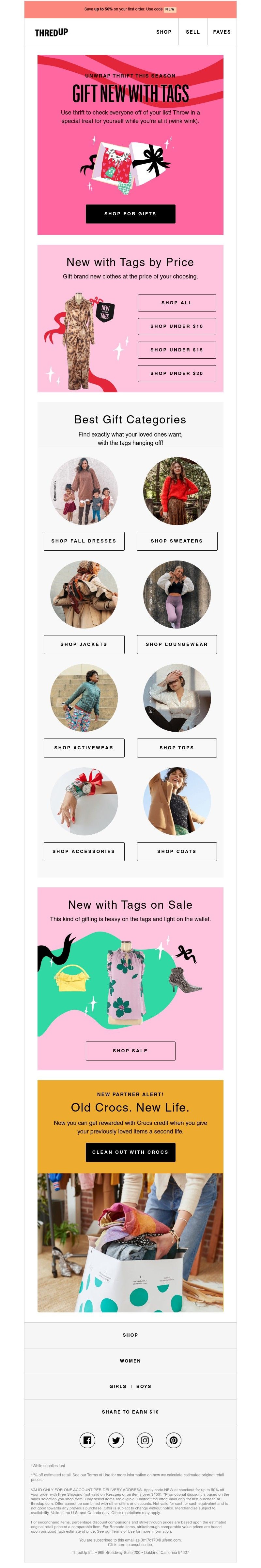 thredUP - Give the gift of thrift, TAGS ON! 🎁🤩✨