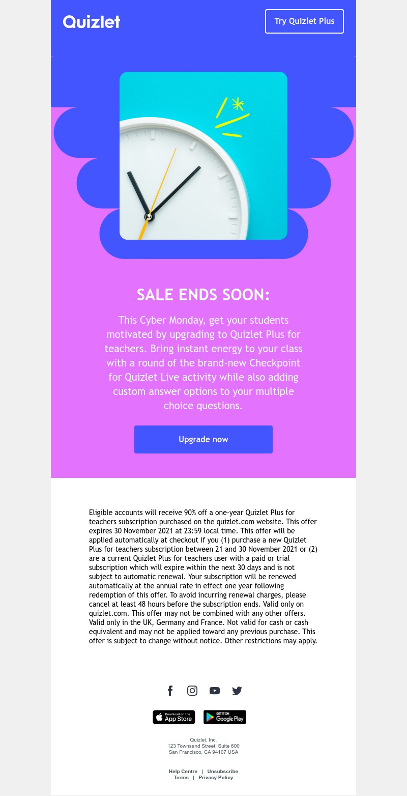 Quizlet - 🏃️ Don’t walk, RUN. Get 90% off Quizlet Plus for teachers while you still can
