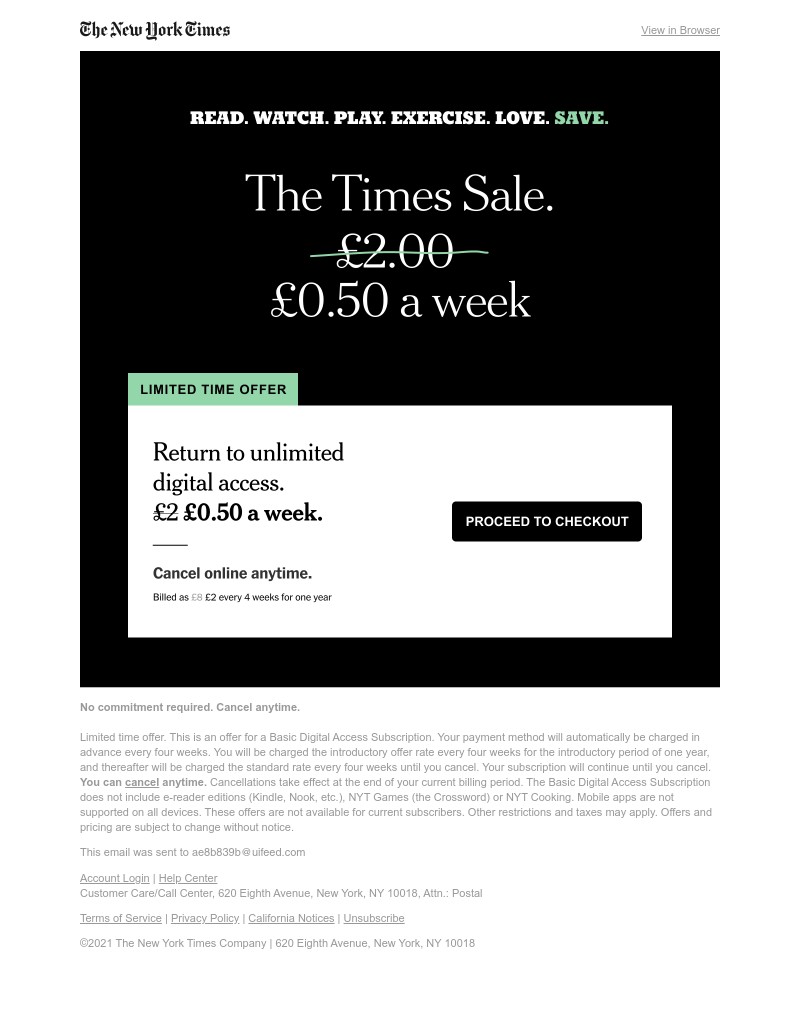 The New York Times - Limited time offer: £0.50 a week. Know more.