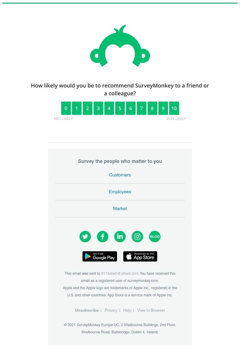 SurveyMonkey - How are we doing?