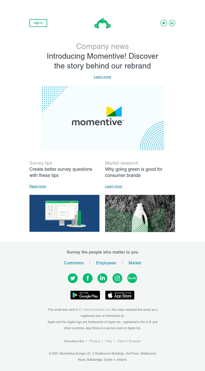 SurveyMonkey - Newsletter: July 2021