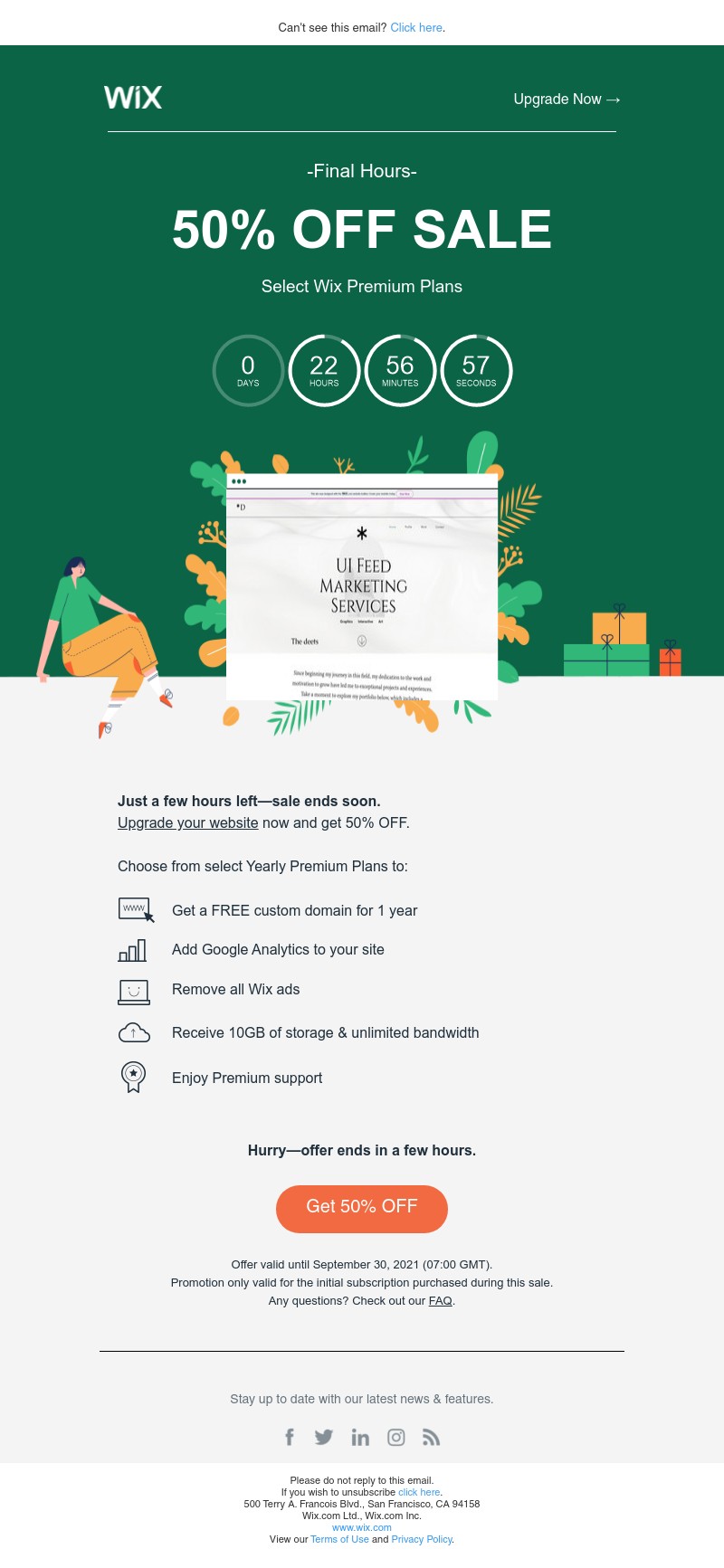 Wix - Last Chance—Save 50% with Wix