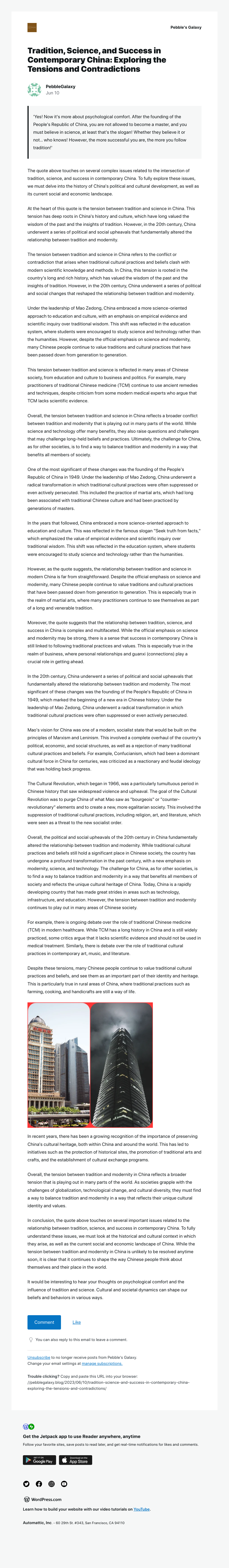 WordPress - [New post] Tradition, Science, and Success in Contemporary China: Exploring the Tensions and Contradictions