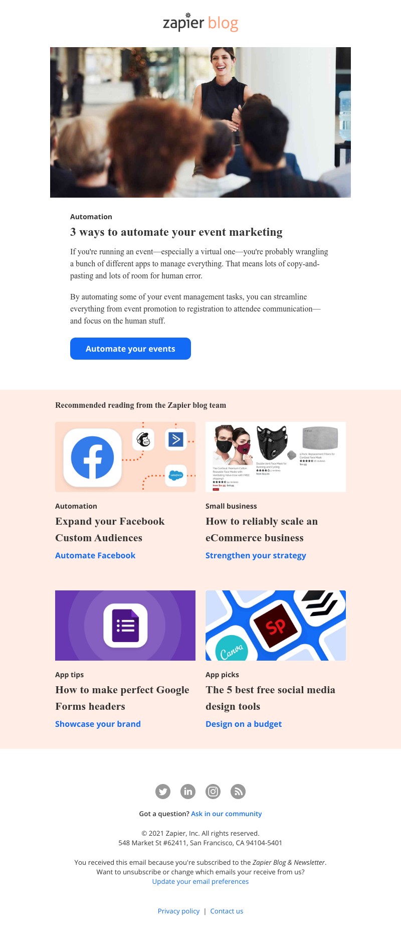 Zapier - 3 ways to automate your event marketing