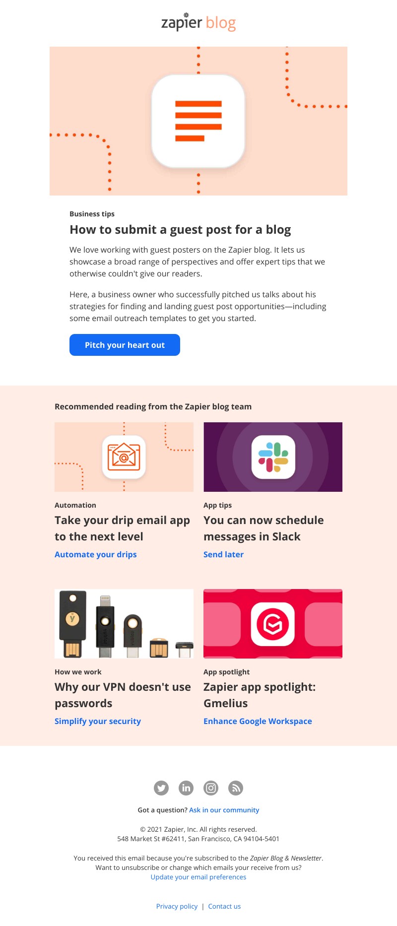 Zapier - Find and land guest post opportunities