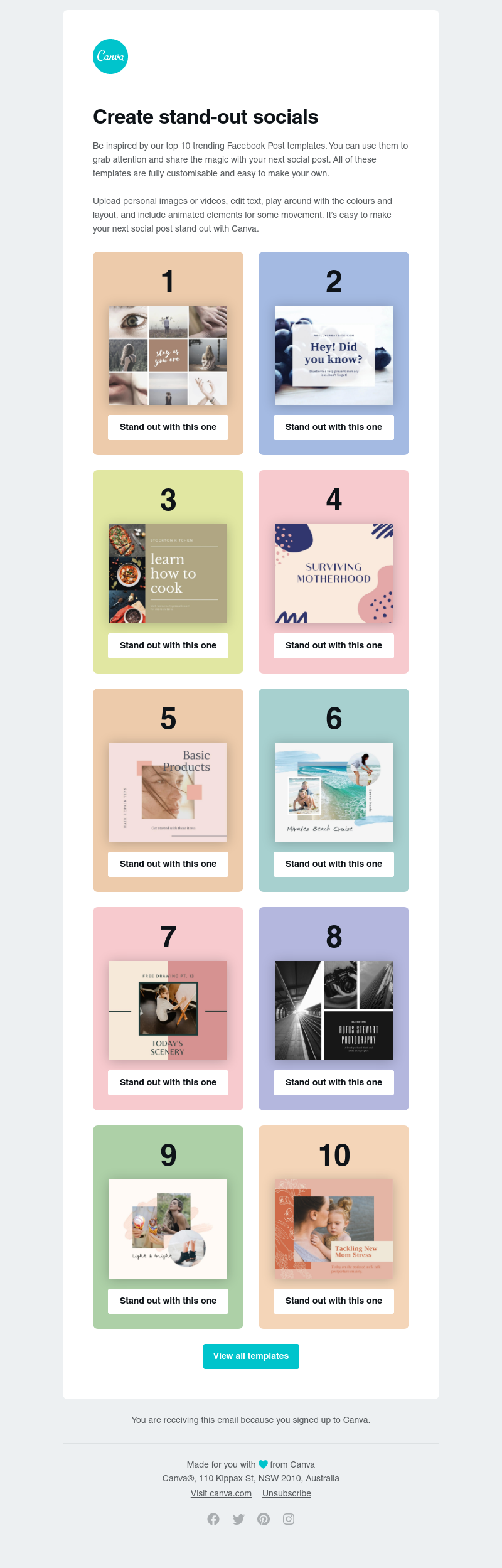 Canva -      Discover UK’s Top 10 Facebook Post templates