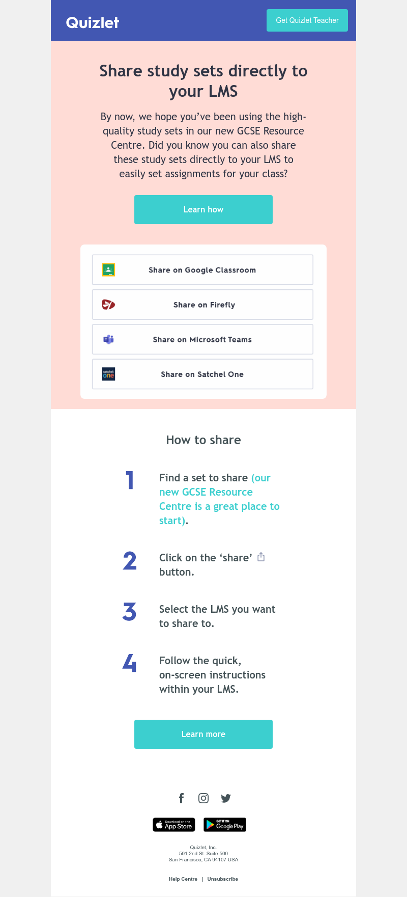 Quizlet - Easily set GCSE study sets for your class