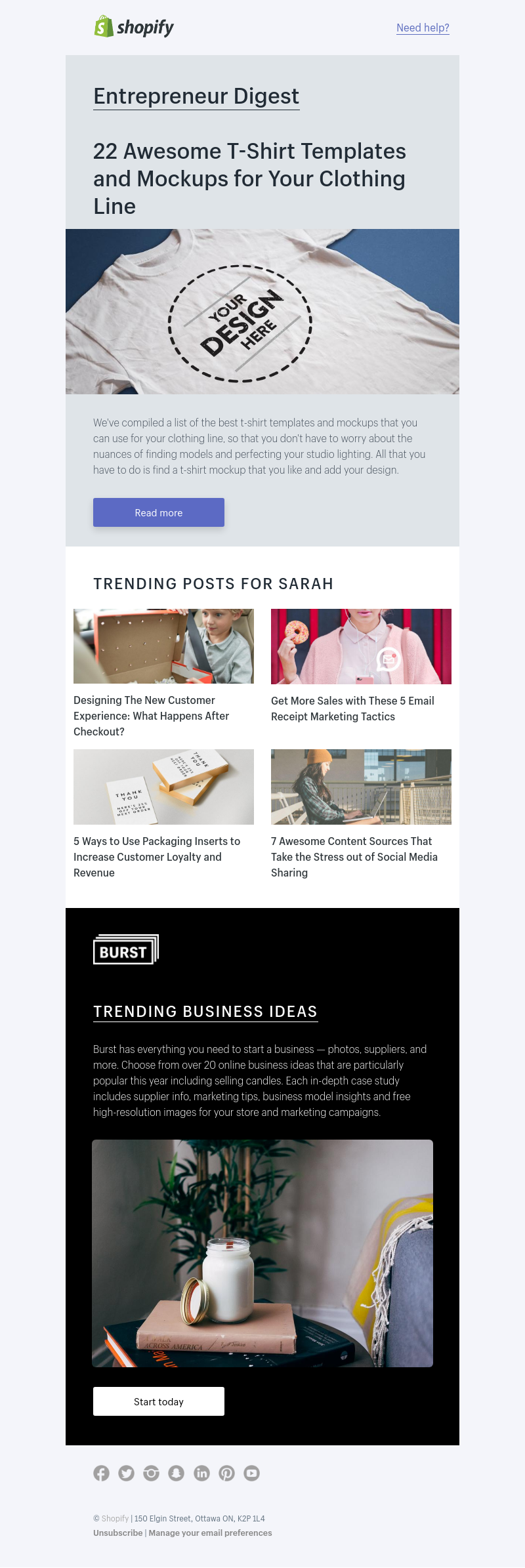 Shopify - 22 Awesome t-shirt templates for your clothing line