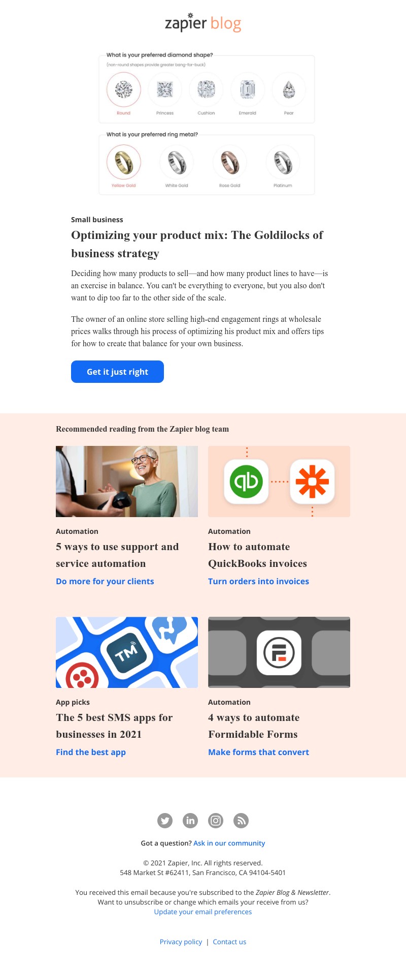 Zapier - Optimizing your product mix: The Goldilocks of business strategy