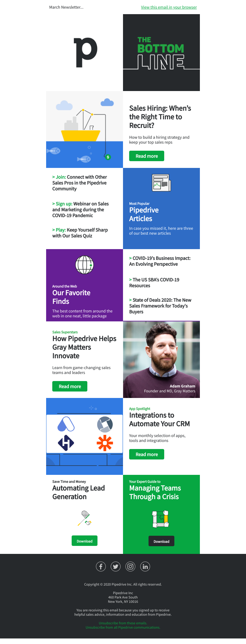 Pipedrive - The Bottom Line: March 2020 Edition