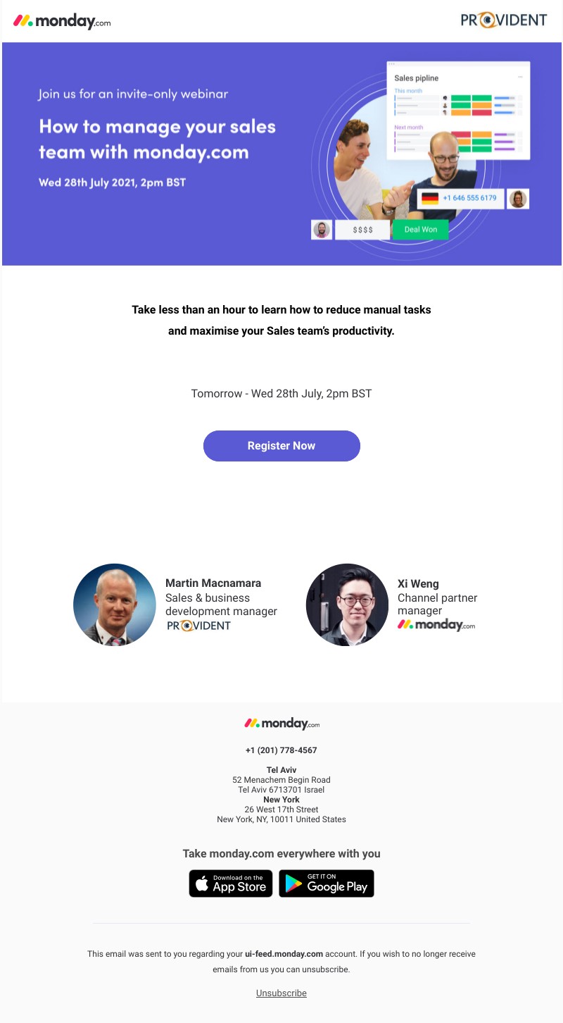 Monday - Last chance to register! Managing Your Sales Team with monday.com