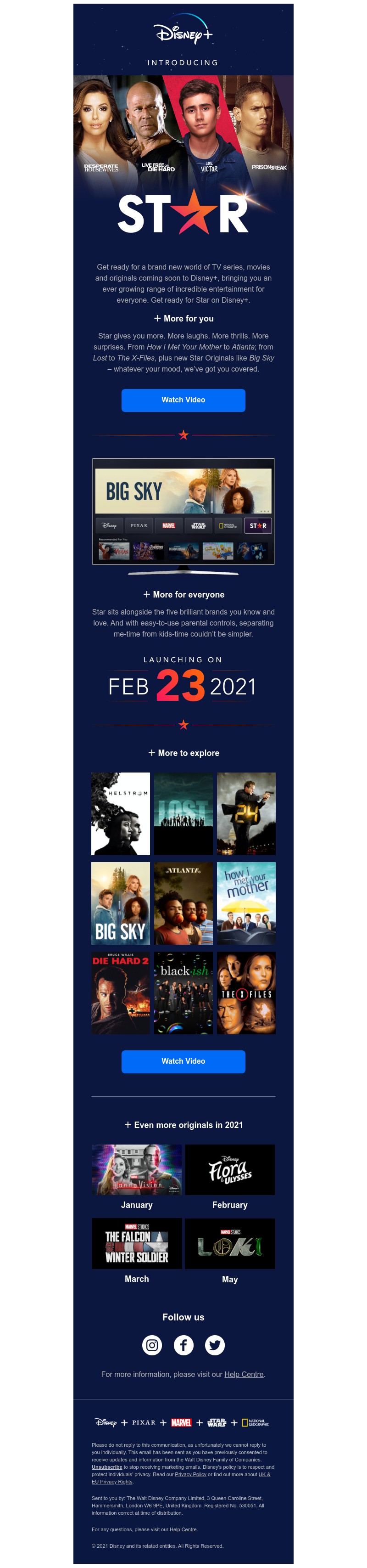 Disney+ - Welcome to 2021. Contains aliens, explosions and nuts