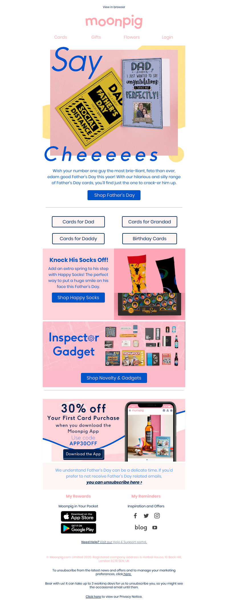 Moonpig - ⚠️ WARNING: this email contains dad jokes 🧀