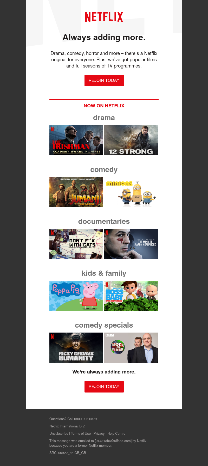 Netflix - Sarah, this is the best £5.99 you will spend this month.