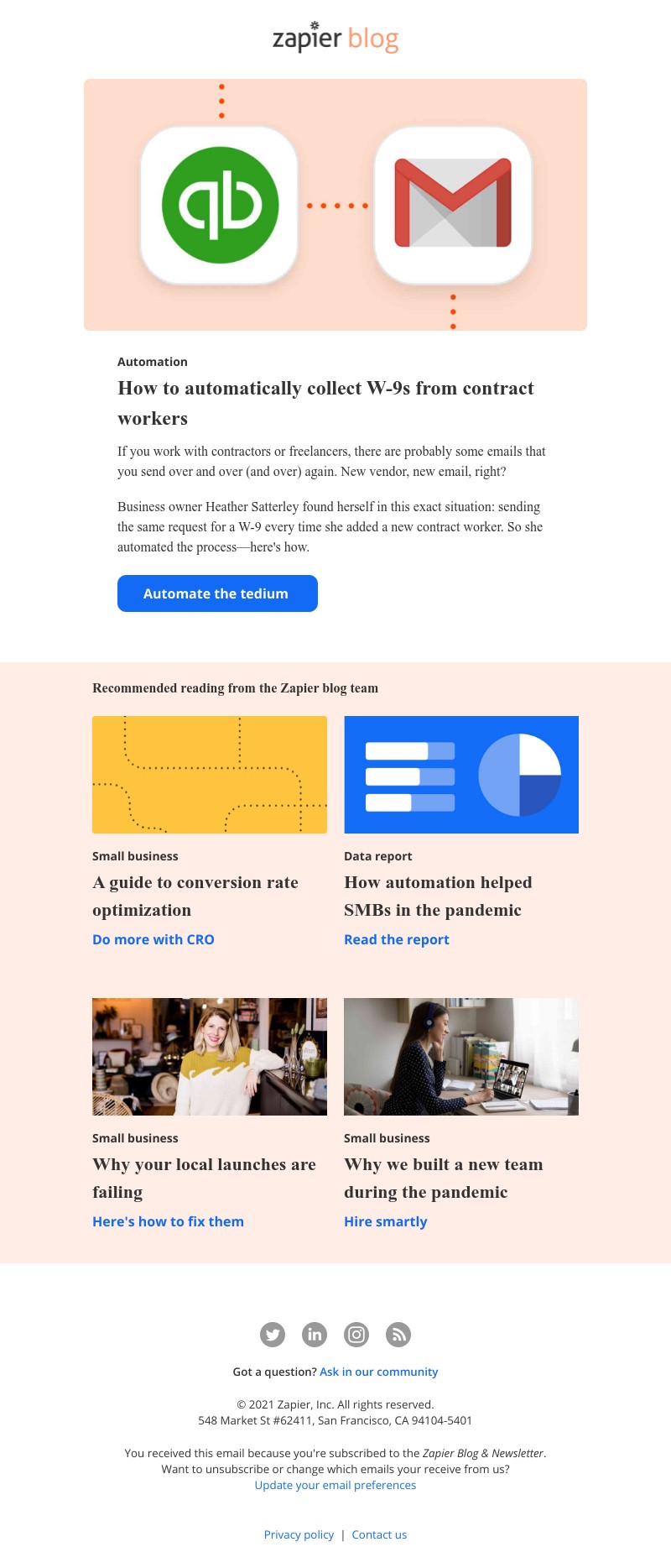 Zapier - Automatically collect W-9s from contract workers