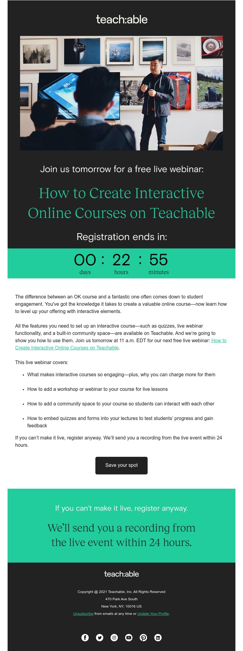 Teachable - [TOMORROW] How to Create Interactive Online Courses on Teachable